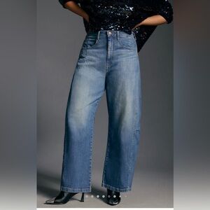 Pilcro Medium Blue Barrel Jeans